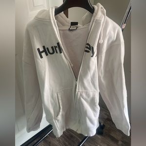 White Hurley zip up jacket.